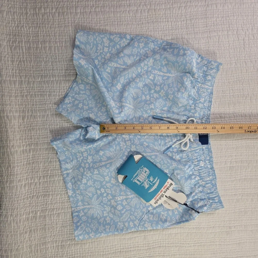 roken Threads Mens XL Swim Trunks New Light Blue Floral Board Shorts Mesh Lined
